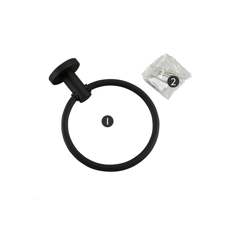Держатель-кольцо для полотенец FRAP F30204 167мм округлый из нержавеющей стали черный