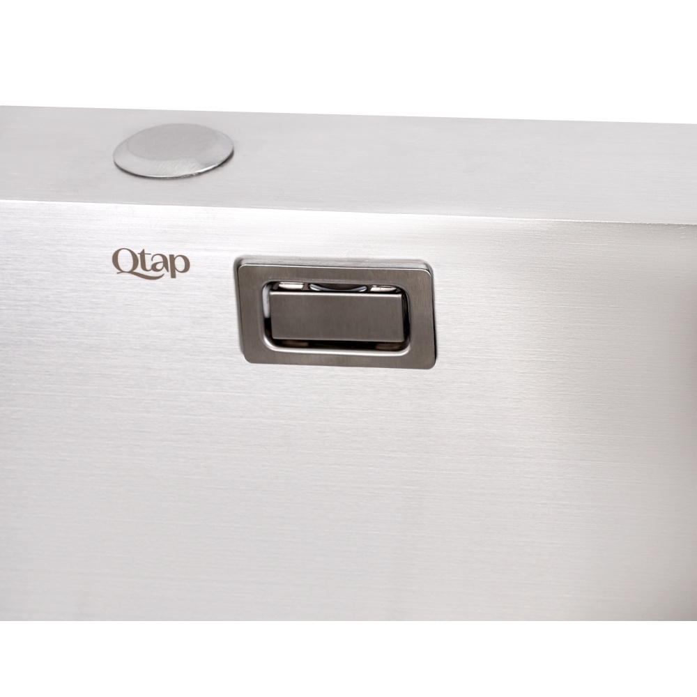 Кухонна мийка металева квадратна врізна під стільницю Q-TAP 500мм x 500мм матова 2.7мм із сифоном QTDK50502710
