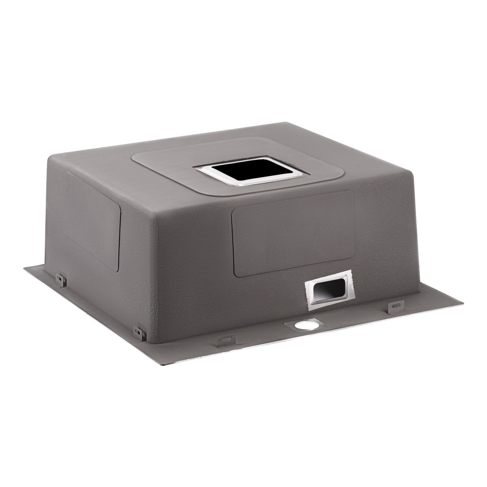 Кухонна мийка металева квадратна врізна під стільницю Q-TAP 500мм x 500мм матова 2.7мм із сифоном QTDK50502710