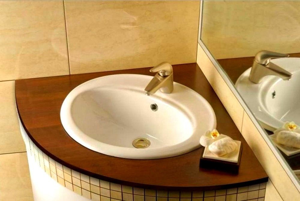 Умывальник врезной для ванны на столешницу 520мм x 410мм ROCA Rodeo белый овальная A327866000