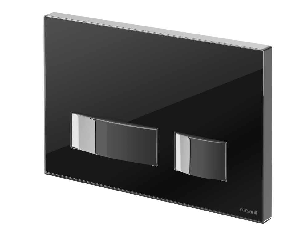 Кнопка зливу для інсталяції CERSANIT MOVI S97-013 скляна подвійна глянцева чорна COAB1001263930
