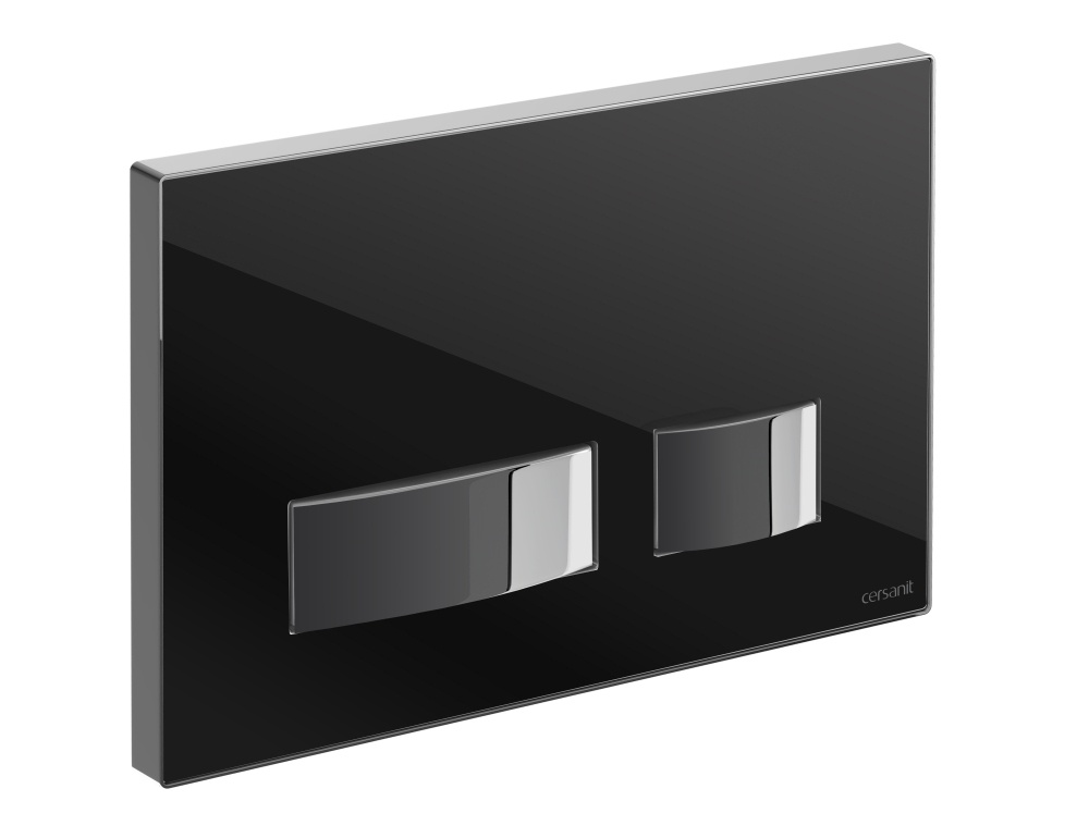Кнопка зливу для інсталяції CERSANIT MOVI S97-013 скляна подвійна глянцева чорна COAB1001263930