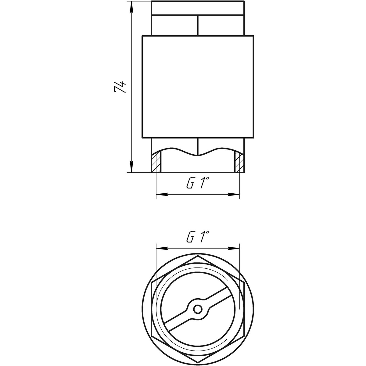 Зворотний клапан для води SELBA SL1541 пружинний 1" внутрішня 000010257