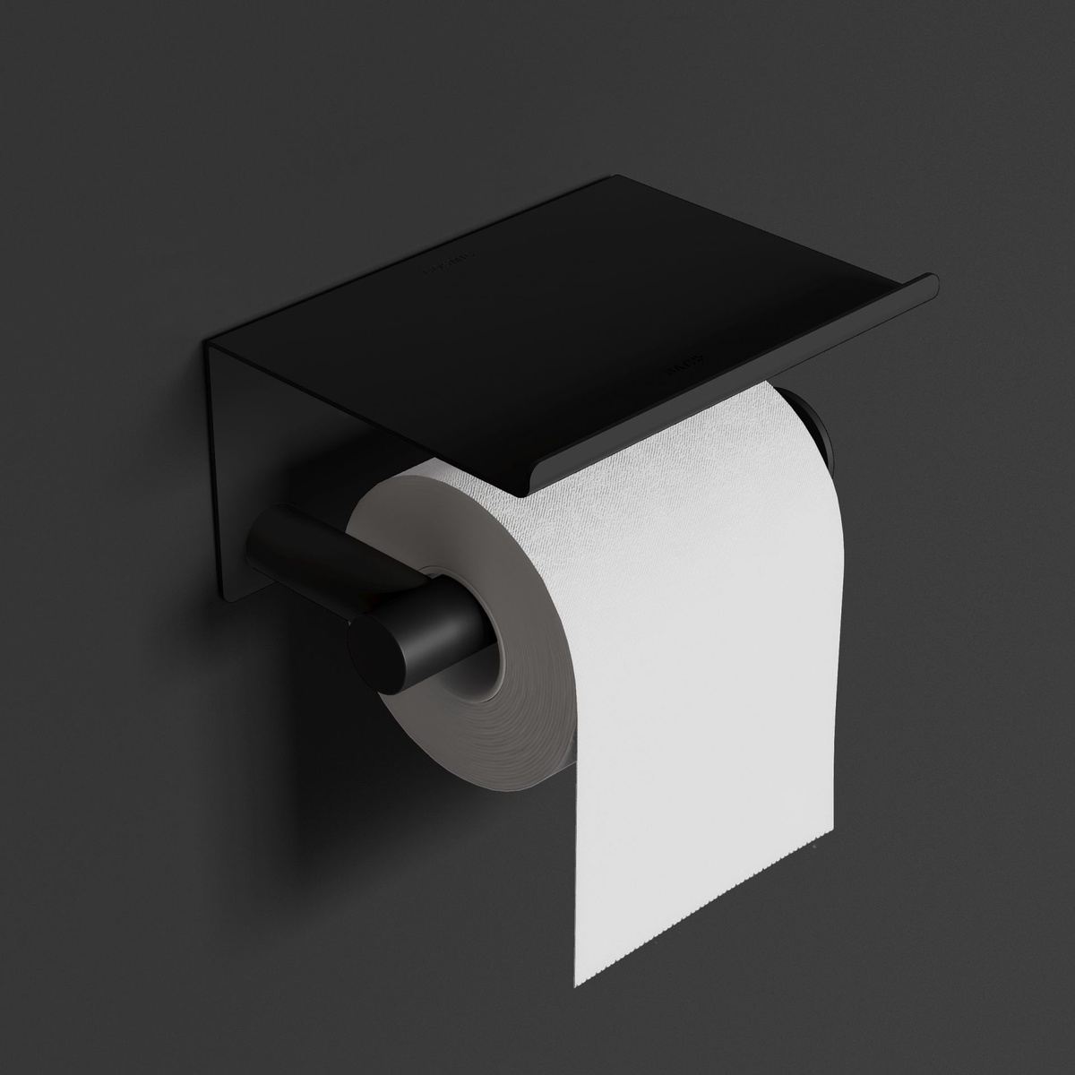 Тримач для туалетного паперу із поличкою COSMIC Architect S+ 2353659 прямокутний металевий чорний