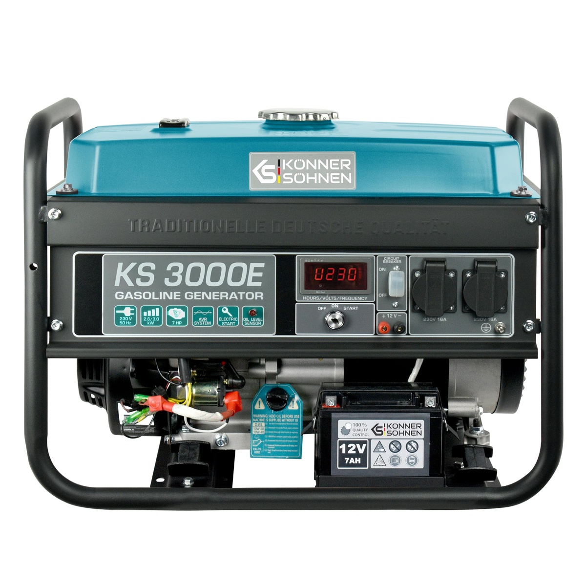 Генератор бензиновый Konner&Sohnen KS 3000E,230В,3.0кВт,электростартер,46.1кг