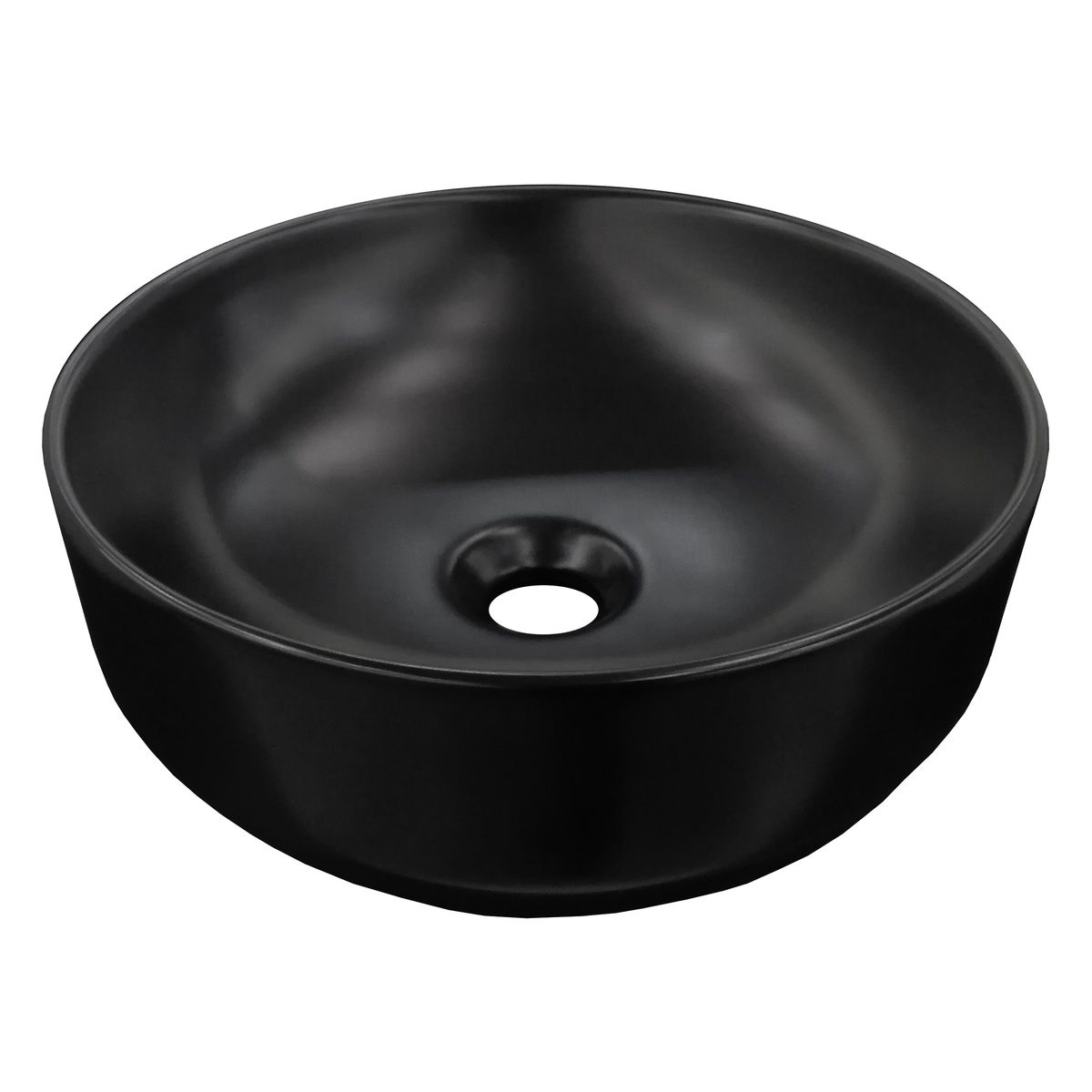 Раковина накладна на стільницю у ванну 355мм x 355мм VOLLE чорний кругла 13-01MBlack-040