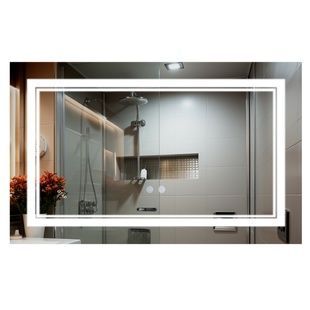 Зеркало в ванную Q-TAP Cardinal 60x80см c подсветкой сенсорное включение антизапотевание прямоугольное QT0478C6080