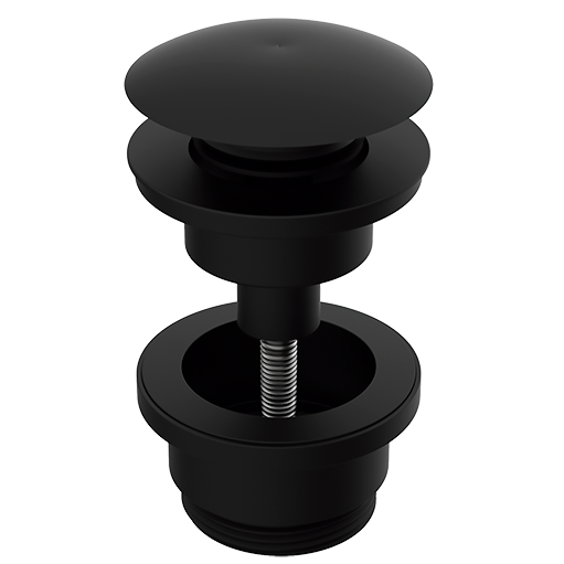 Донний клапан Click-Clack для раковини GRB Hydro 63мм без переливу метал 1 1/4" матований чорний 05055012
