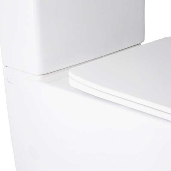 Унітаз-компакт підлоговий безобідковий білий Q-TAP Robin кришка мікроліфт випуск в стіну QT13222141ARW