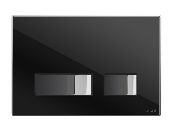 Кнопка слива для инсталляции CERSANIT MOVI S97-013 стеклянная двойная глянцевая черная COAB1001263930