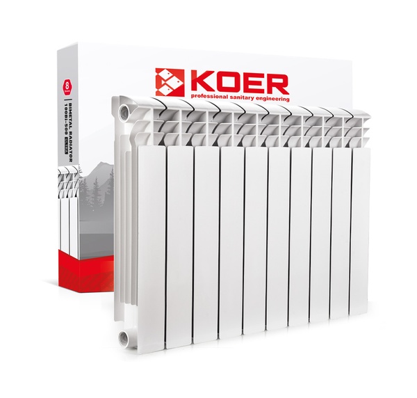 Біметалічний радіатор опалення KOER KR.100Bi-500 ULTRA 570x80 мм бокове підключення секційний RAD329