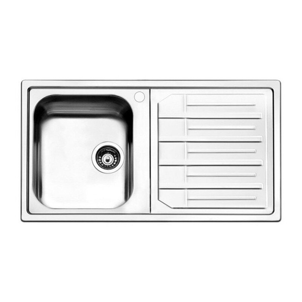Кухонна мийка із нержавійки прямокутна APELL 500мм x 860мм матова 0.6мм із сифоном MLE861IRBC