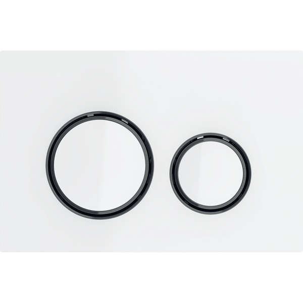 Кнопка слива для инсталляции GEBERIT Sigma21 стеклянная двойная глянцевая белая 115.651.SI.1
