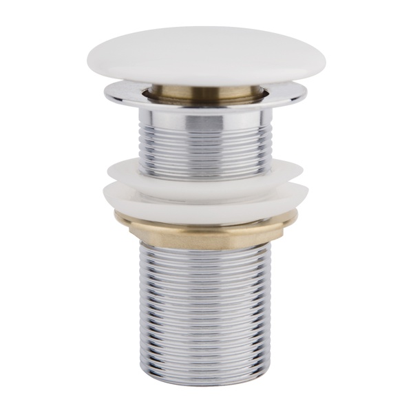 Донный клапан нажимной для раковины Q-TAP без перелива керамический 1 1/4" глянцевый белый QT066F008W