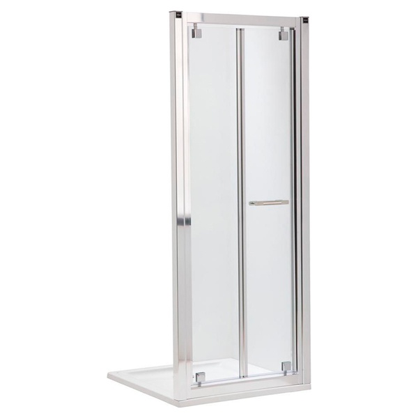 Дверь стеклянная для душевой ниши универсальная складная двухсекционная KOLO GEO 6 190x90см прозрачное стекло 6мм профиль хром GDRB90222003
