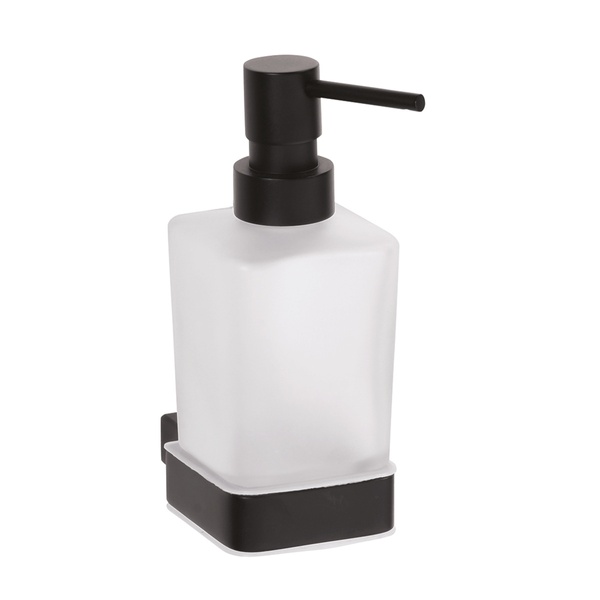 Дозатор для жидкого мыла BEMETA Nero настенный на 250мл прямоугольный стеклянный черный 135009040