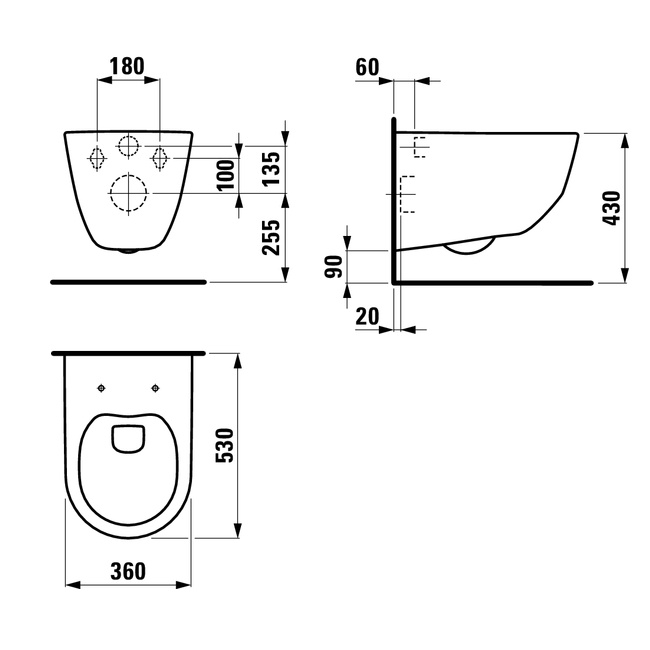 Комплект інсталяції VOLLE MASTER кнопка хром безобідковий унітаз LAUFEN з кришкою мікроліфт дюропласт H8669570000001+141515