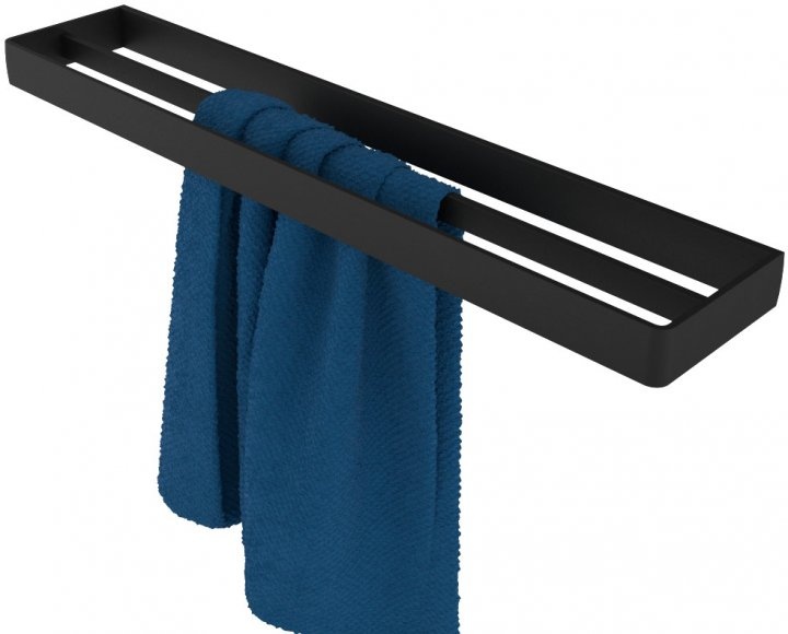 Тримач для рушників подвійний в ванну HACEKA Aline Mat Black чорний метал 1196879