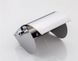 Держатель для туалетной бумаги с крышкой FRAP прямоугольный металлический хром F501 3 из 8