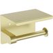 Тримач для туалетного паперу із поличкою DEANTE Round прямокутний із нержавіючої сталі золото ADR_R221 1 з 2