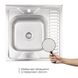 Кухонна мийка металева квадратна накладна LIDZ 600мм x 600мм мікротекстура 0.8мм із сифоном LIDZ6060RDEC08 2 з 4