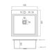 Мийка для кухні із нержавіючої сталі квадратна PLATINUM Handmade НSBB 450x450x230мм глянцева 1мм чорна із сифоном PLS-A37434 2 з 6