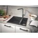 Кухонная мойка керамогранитная прямоугольная GROHE 555мм x 460мм черный с сифоном 31648AP0 5 из 5
