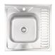 Кухонна мийка металева квадратна накладна LIDZ 600мм x 600мм мікротекстура 0.8мм із сифоном LIDZ6060RDEC08 1 з 4