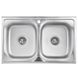 Мийка для кухні із нержавіючої сталі прямокутна KRONER KRP Satin-5080Z 800x500x180мм матова 0.8мм на дві чаші із сифоном CV022822 1 з 8