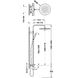 Душова система із термостатом TRES OWER-WALL із верхнім душем та виливом латунна біла 19031202BM 2 з 2
