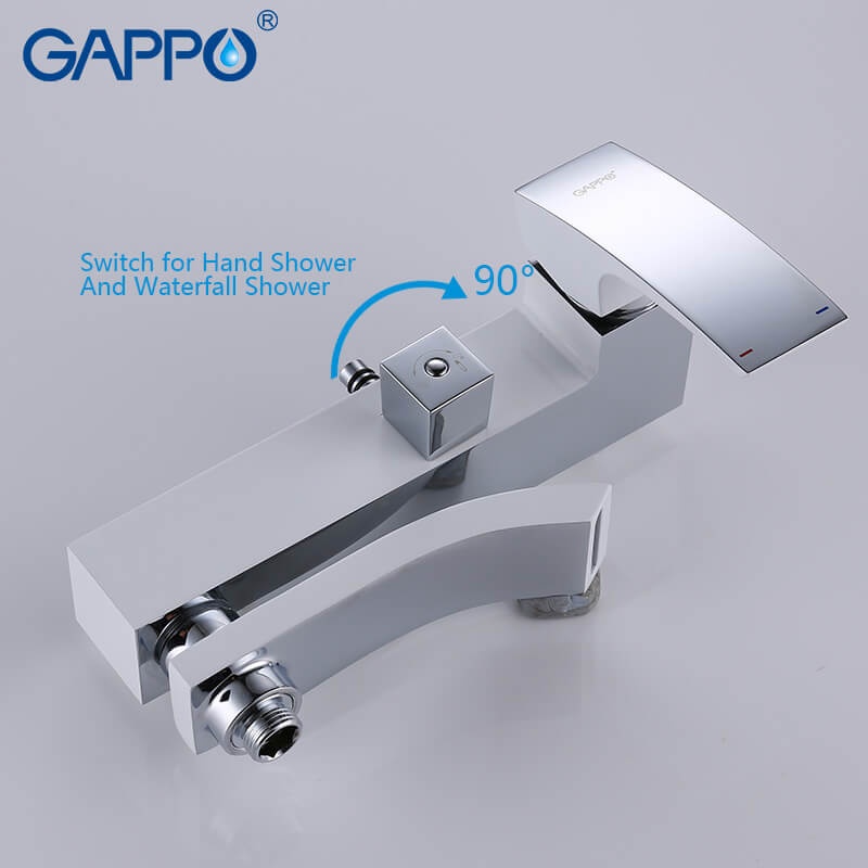 Душова система GAPPO Jacob із верхнім душем та виливом латунна біла G2407-8
