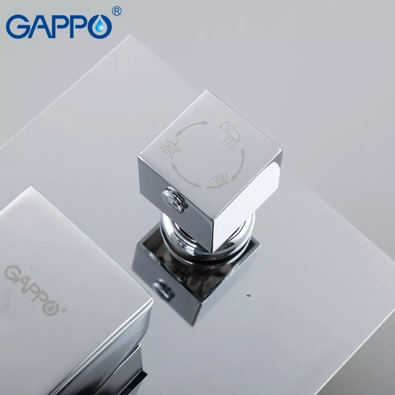 Душевая система скрытого монтажа GAPPO с верхним душем и изливом латунная хром G7107-20