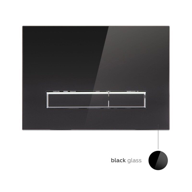 Кнопка слива для инсталляции Q-TAP Nest стеклянная двойная глянцевая черная QT0111V1107GB