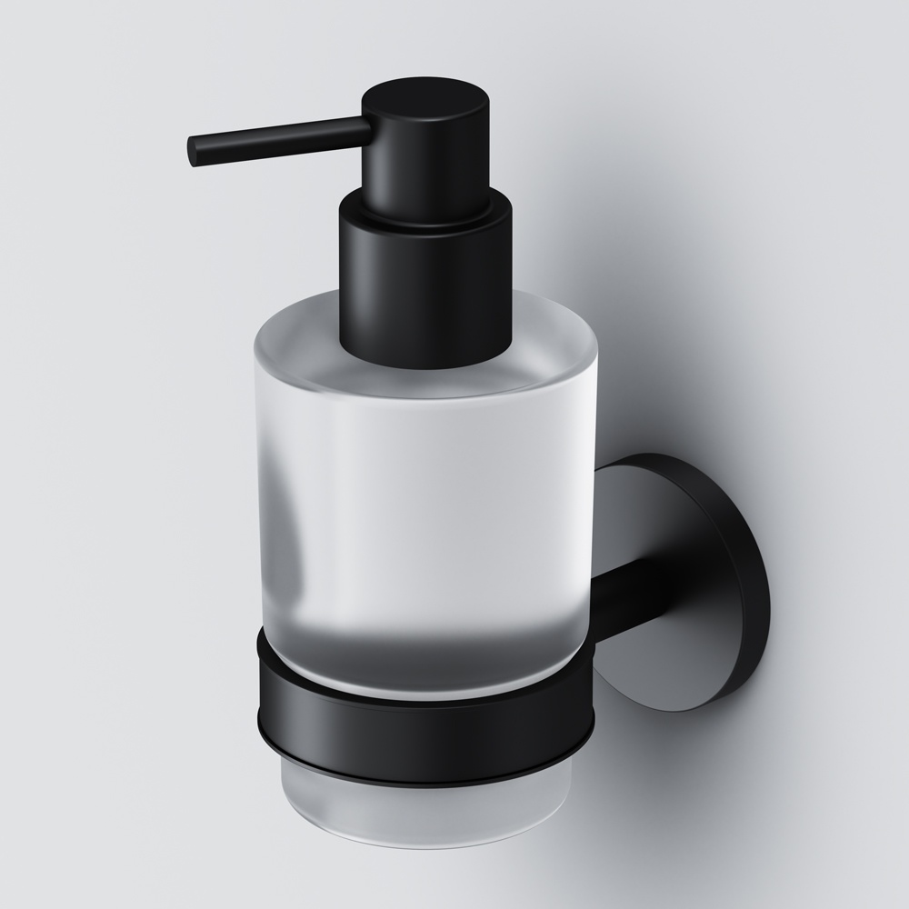 Дозатор для жидкого мыла AM.PM X-Joy настенный на 200мл округлый стеклянный черный A85A36922