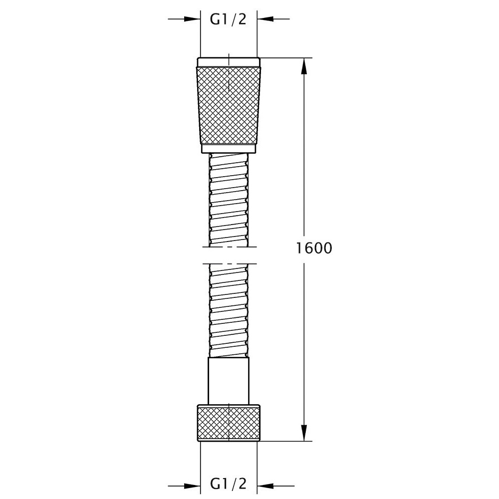 Шланг для душа Q-TAP 0052-A 1600мм силиконовый хром QT0052A
