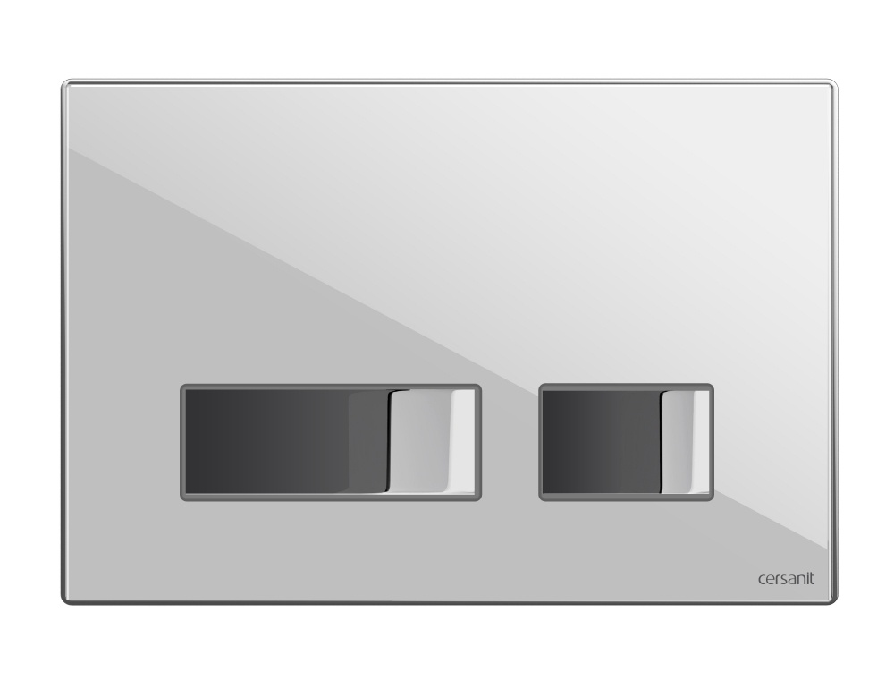 Кнопка зливу для інсталяції CERSANIT MOVI S97-012 скляна подвійна глянцева біла COAB1001253930
