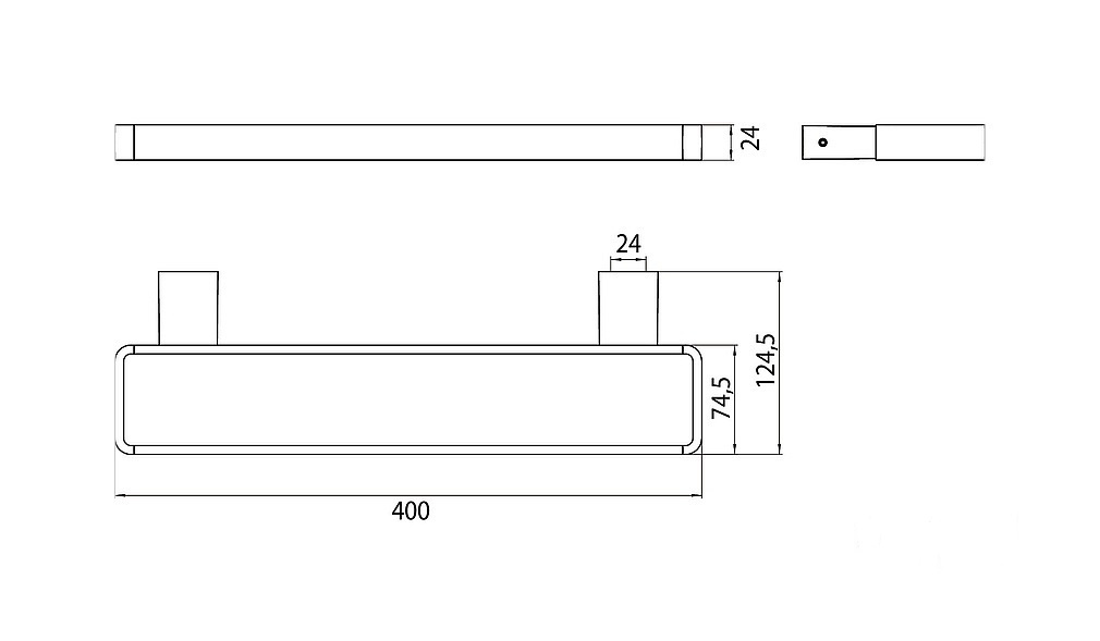 Держатель для полотенец двойной вертикальный EMCO Loft 0550 001 40 400мм прямоугольный металлический хром