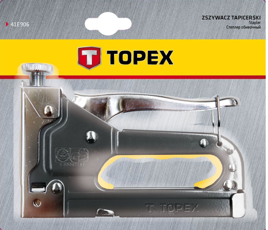 Степлер TOPEX, 6-14мм, тип скоб J, регулювання забивання скоби