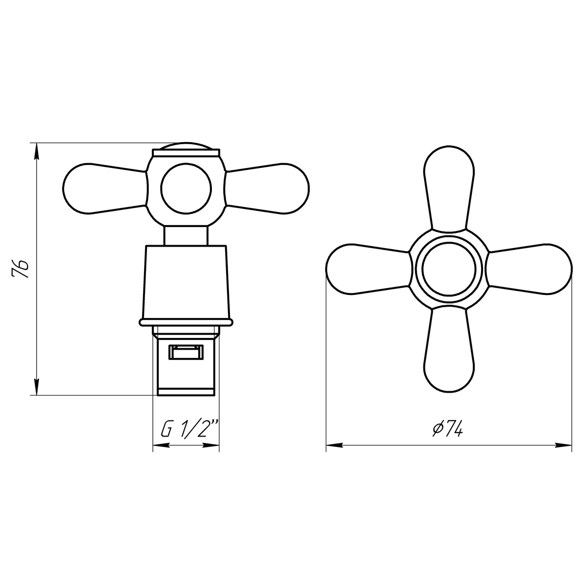 Вентиль для смесителя GLOBUS LUX SHARM GBC-02S-CER (ПАРА) с кран-буксой 1/2" латунный хром 000006154