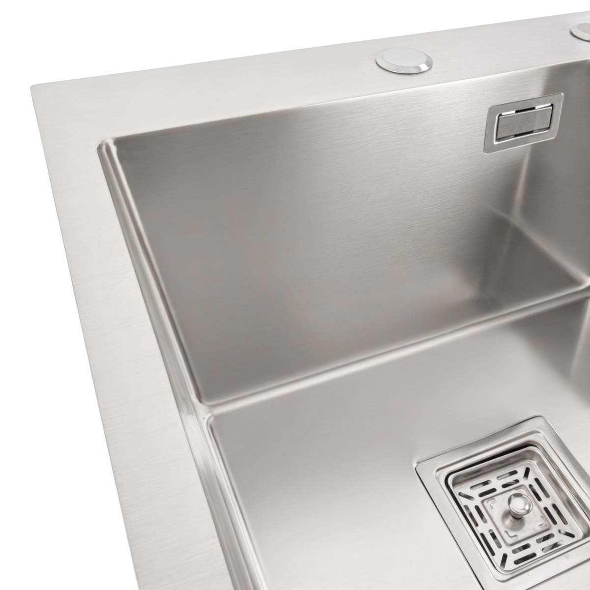 Мийка для кухні із нержавіючої сталі квадратна PLATINUM Handmade НSB 450x450x230мм глянцева 1мм із сифоном PLS-A37433