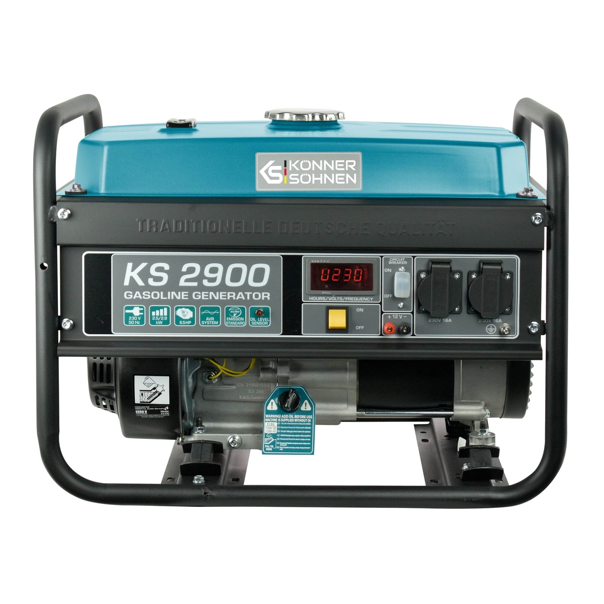 Генератор бензиновый Konner&Sohnen KS 2900,230В,2.9кВт,ручный запуск,41.5кг
