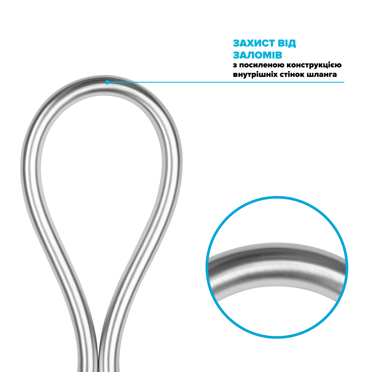 Шланг для душа DROP Silk DuoFlex полимерный с двойным Анти-Твистом 150 см серый металик SH-H150-SP