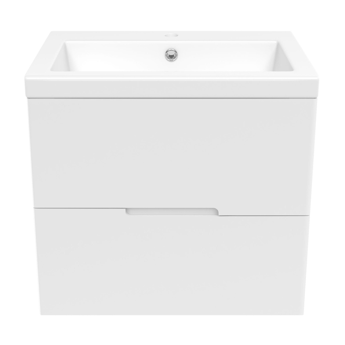 Тумбочка із умивальником у ванну VOLLE AIVA 60x52x35см підвісна білий 15-68-60