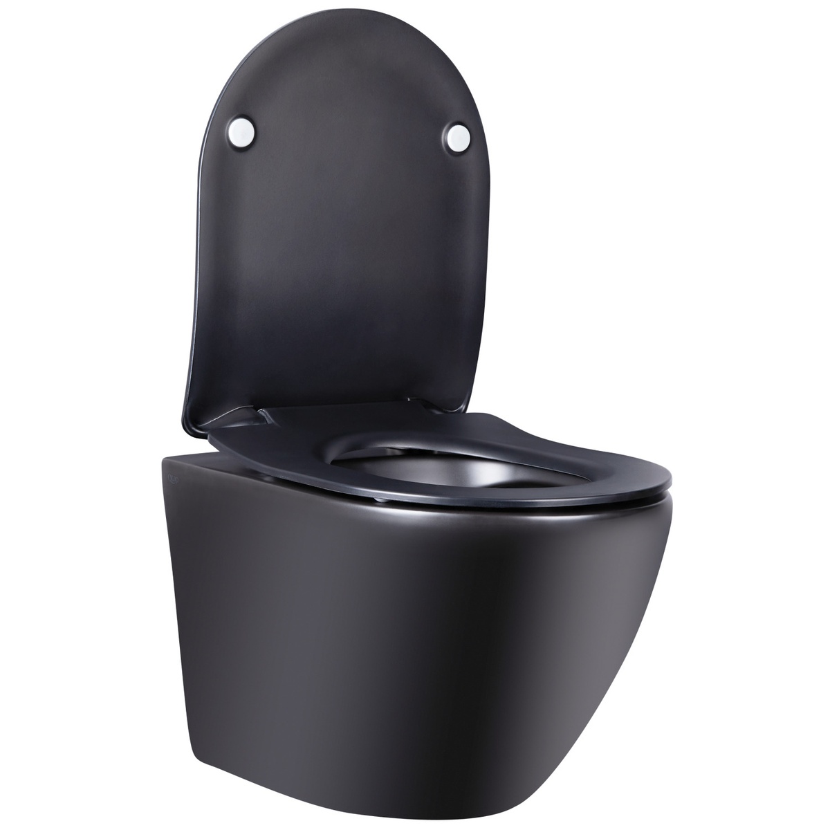 Унитаз подвесной безободковый черный Q-TAP Robin с сиденьем с микролифтом QT1333046ENRMB