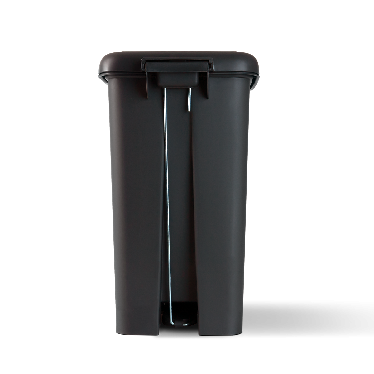 Відро для сміття на 10л прямокутне MVM з кришкою та педаллю 350x270x201мм пластикове чорне BIN-01 10L ANTHRACITE