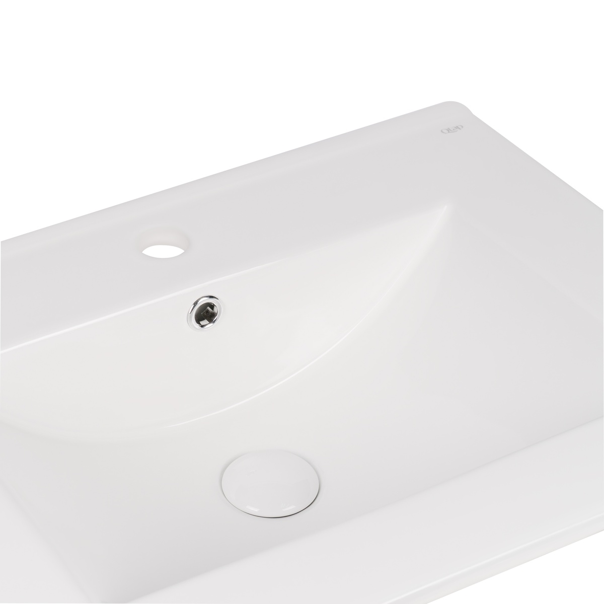 Раковина врізна для ванної на стільницю 610мм x 470мм Q-TAP Albatross білий прямокутна QT0111750660W