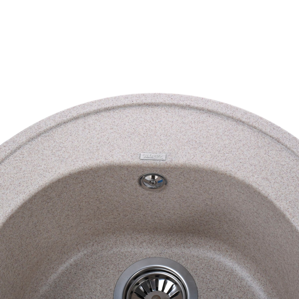 Раковина на кухню керамогранітна кругла GLOBUS LUX MARTIN 510мм x 510мм бежевий без сифону 000021070