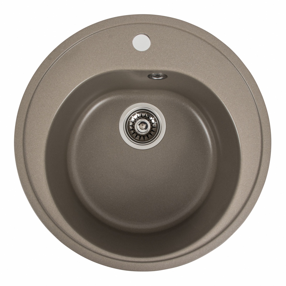 Мийка для кухні гранітна кругла PLATINUM 510 LUNA 510x510x190мм без сифону бежева PLS-A39608