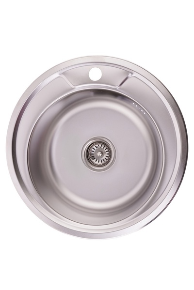Мийка для кухні із нержавіючої сталі кругла KRONER KRP 490x490x160мм матова 0.6мм із сифоном CV022764