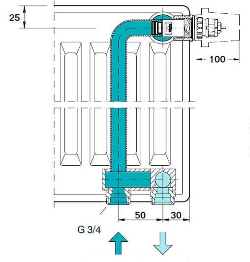 Термостатический радиаторный клапан NONAME INNER прямой 1/2" с преднастройкой 000022029